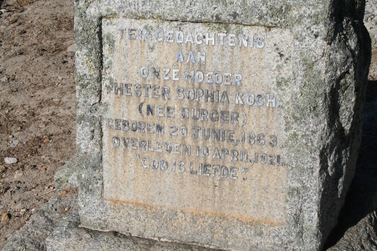 KOCH Hester Sophia nee BURGER 1863-1921