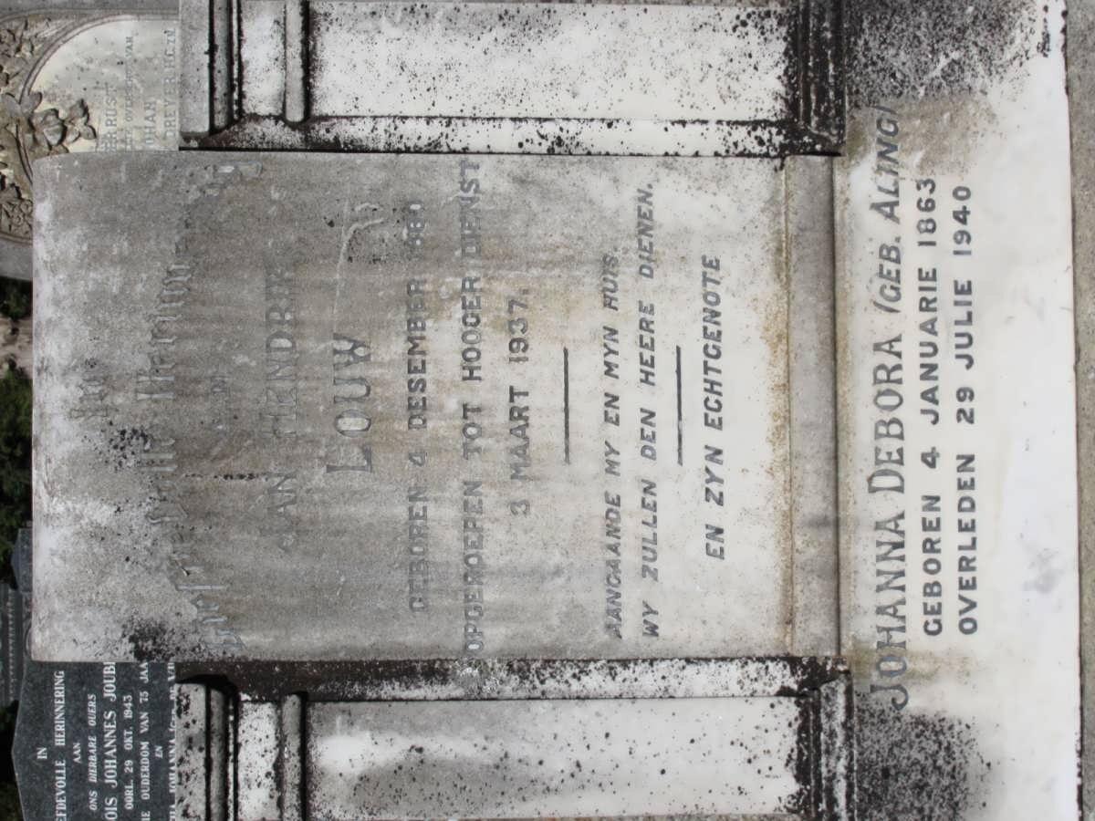 LOUW Jan Hendrik 1860-1937 &amp; Johanna Debora ALING 1863-1940