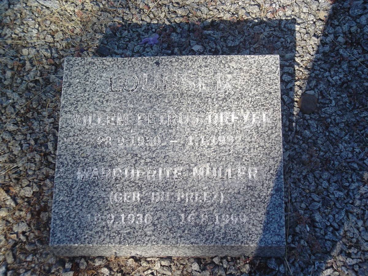 LOUBSER Willem Petrus 1930-1992 &amp; Marguerite Muller DU PREEZ 1930-1999