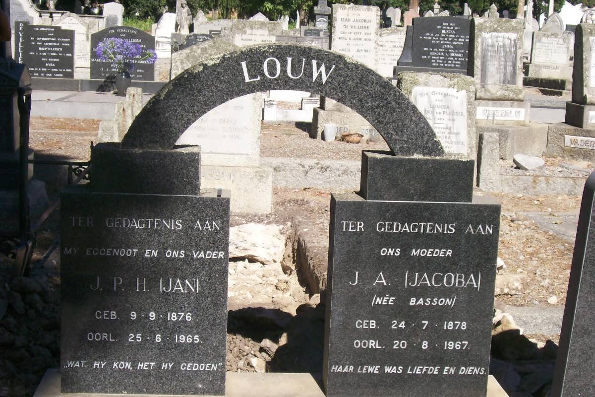 LOUW J.P.H. 1876-1965 &amp; J.A. BASSON 1878-1967
