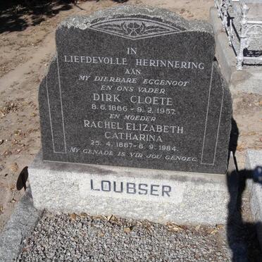 LOUBSER Dirk Cloete 1886-1957 &amp; Rachel Elizabeth Catharina 1887-1984
