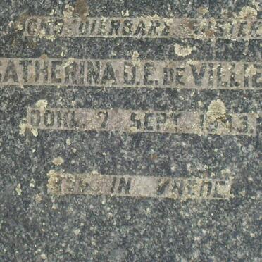 VILLIERS Catherina D.E., de -1943
