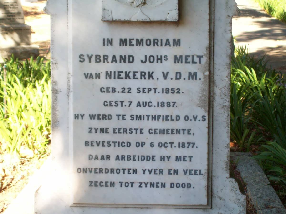 NIEKERK Sybrand J. Met, van 1852-1887