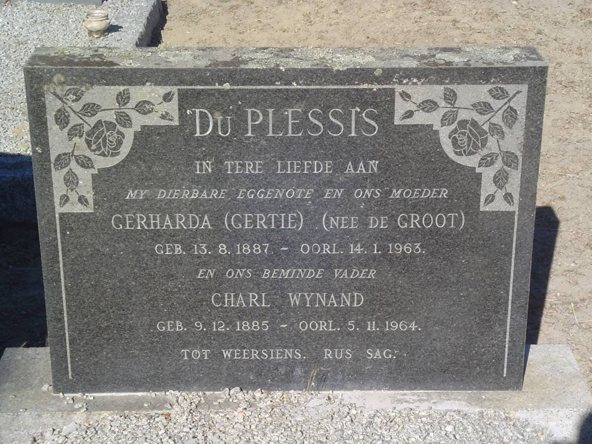 PLESSIS Charl Wynand, du 1885-1964 &amp; Gerharda DE GROOT 1887-1963