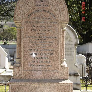 PLESSIS Jan Hendrik, du 1826-1891 &amp; Harriet BARKER 1830-1900