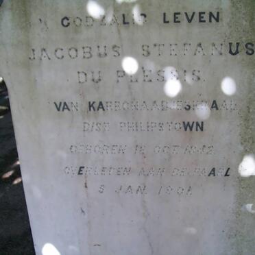 PLESSIS Jacobus Stefanus, de 1842-1901
