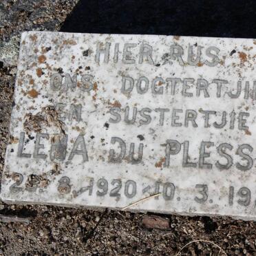 PLESSIS Lena, du 1920-1921