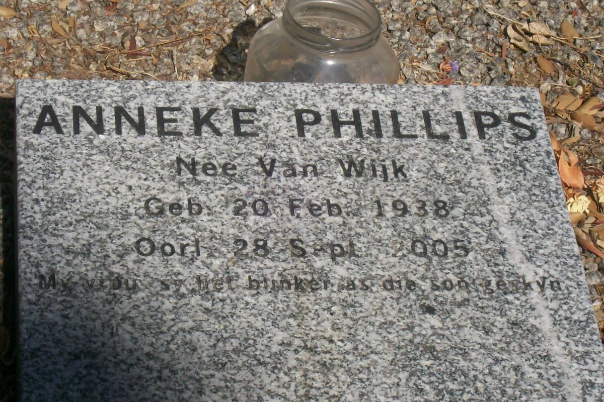 PHILLIPS Anneke nee VAN WIJK 1938-2005