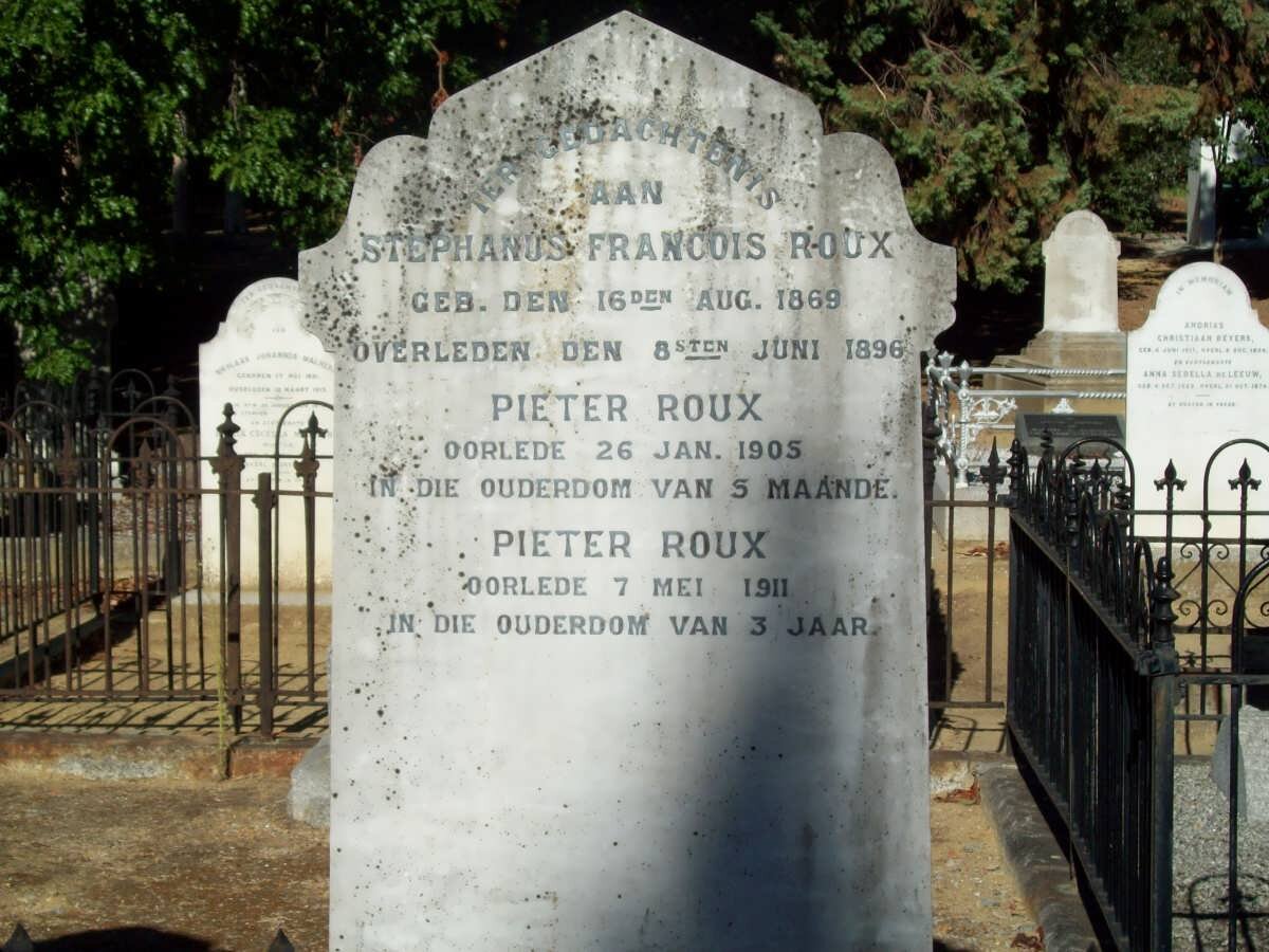 ROUX Stephanus Francois 1896-1896 :: ROUX Pieter -1905 :: ROUX Pieter -1911