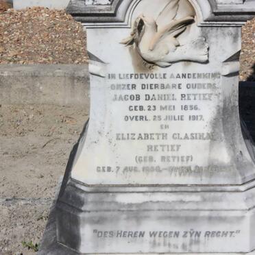 RETIEF Jacob Daniel 1856-1917 &amp; Elizabeth Clasina RETIEF 18??-