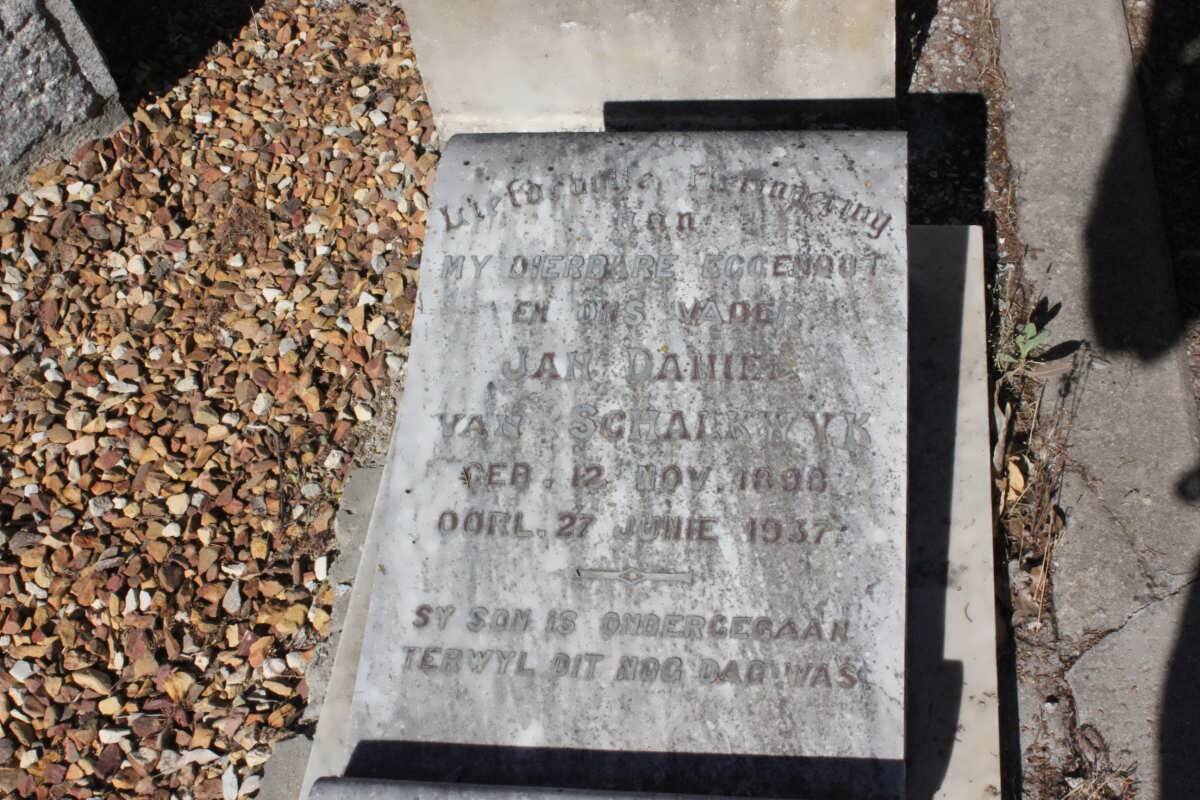 SCHALKWYK Jan Daniel, van 1898-1937