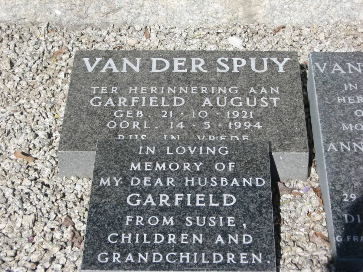 SPUY Garfield August, van der 1921-1994