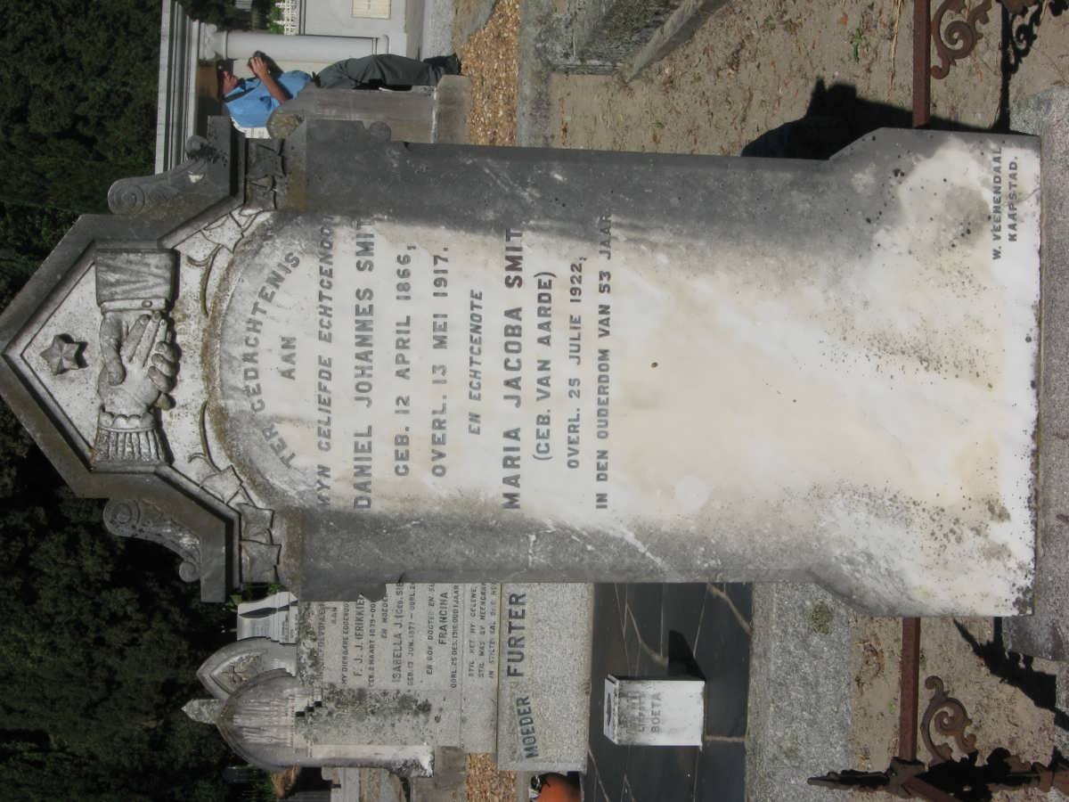 SMIT Daniel Johannes 1866-1917 &amp; Maria Jacoba VAN AARDE -1922