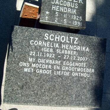 SCHOLTZ Cornelia Hendrika nee SLABBER 1922-2007