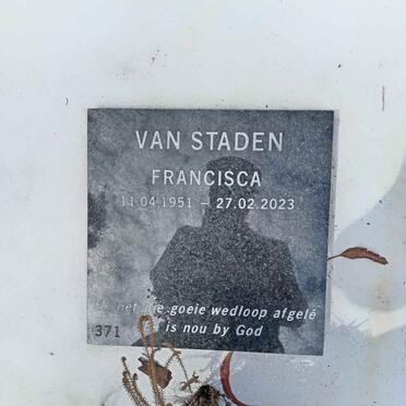 STADEN Francisca, van 1951-2023