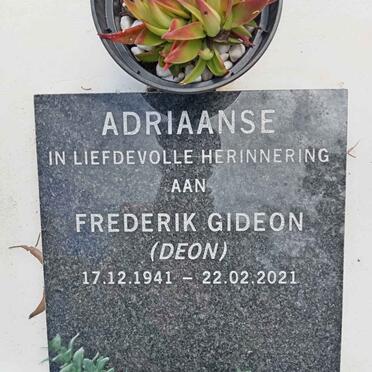 ADRIAANSE Frederik Gideon 1941-2021