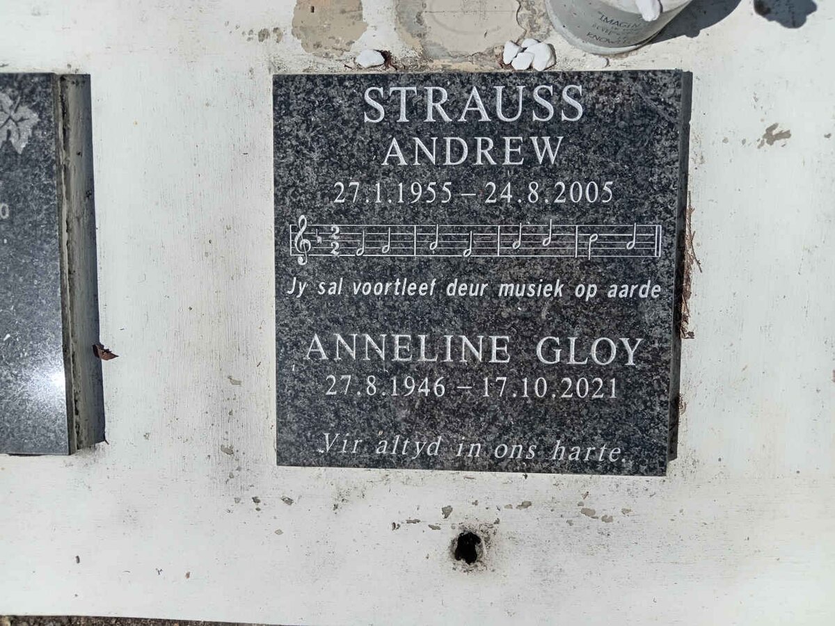 STRAUSS Anneline Gloy 1946-2021 &amp; Andrew 1955-2005