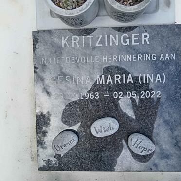 KRITZINGER Gesina Maria 1963-2022