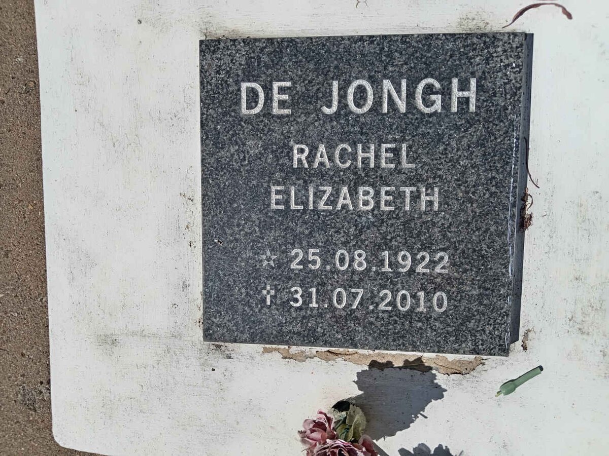 JONGH Rachel Elizabeth, de 1922-2010