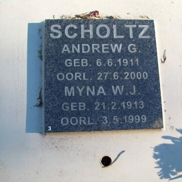 SCHOLTZ Andrew G. 1911-2000 &amp; Myna W.J. 1913-1999