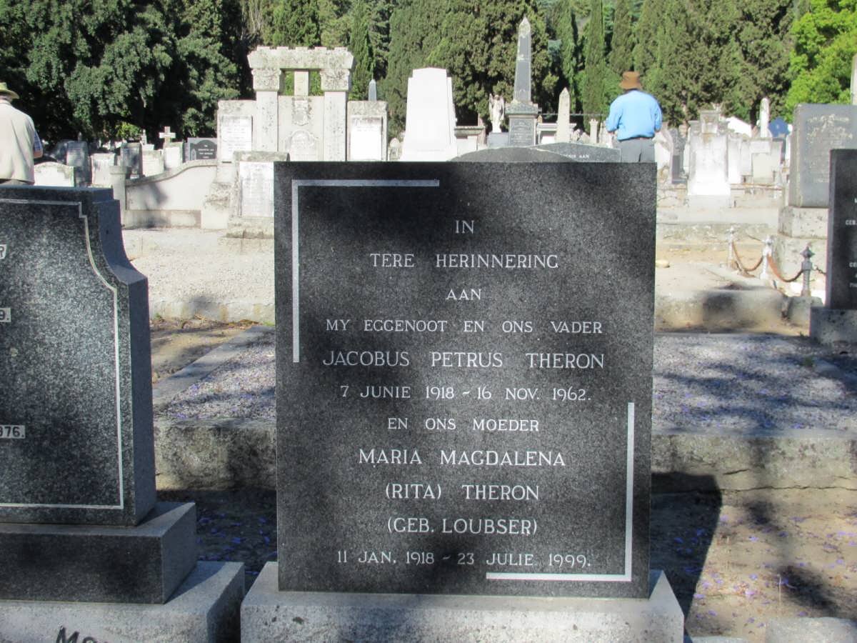 THERON Jacobus Petrus 1918-1962 &amp; Maria Magdalena LOUBSER 1918-1999