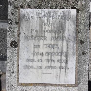 TOIT Hester Anna, du nee BASSON 1883-1931