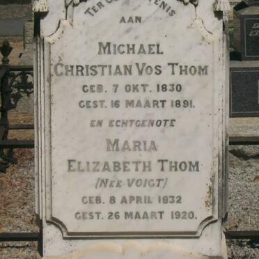THOM Michael Christian Vos 1830-1891 &amp; Maria Elizabeth VOIGT 1832-1920