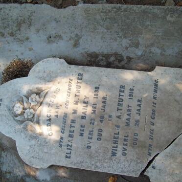 TRUTER Wilhelm H. -1916 &amp; Elizabeth M.M. BAILEY -1898