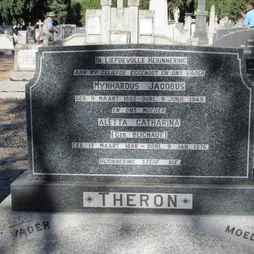 THERON Mynhardus Jacobus 1882-1949 &amp; Aletta Catharina BLIGNAUT 1888-1976