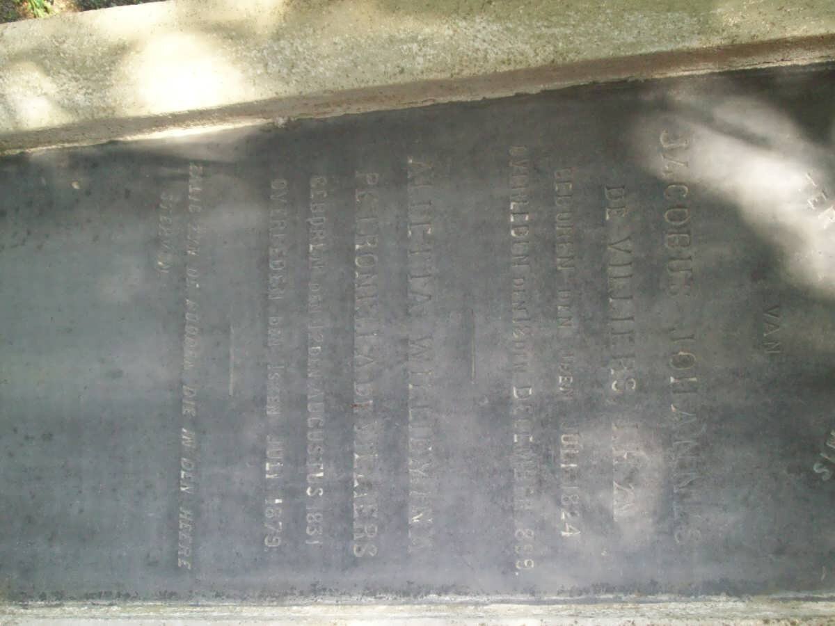VILLIERS Jacobus Johannes, de 1824-1899 &amp; Alletta Williemina Petronella 1831-1879