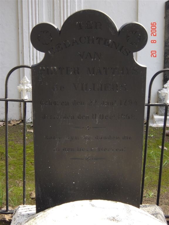 VILLIERS Pieter Matthys, de 1794-1858