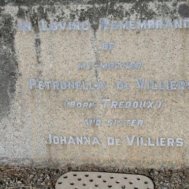 VILLIERS Petronella, nee TREDOUX :: DE VILLIERS Johanna