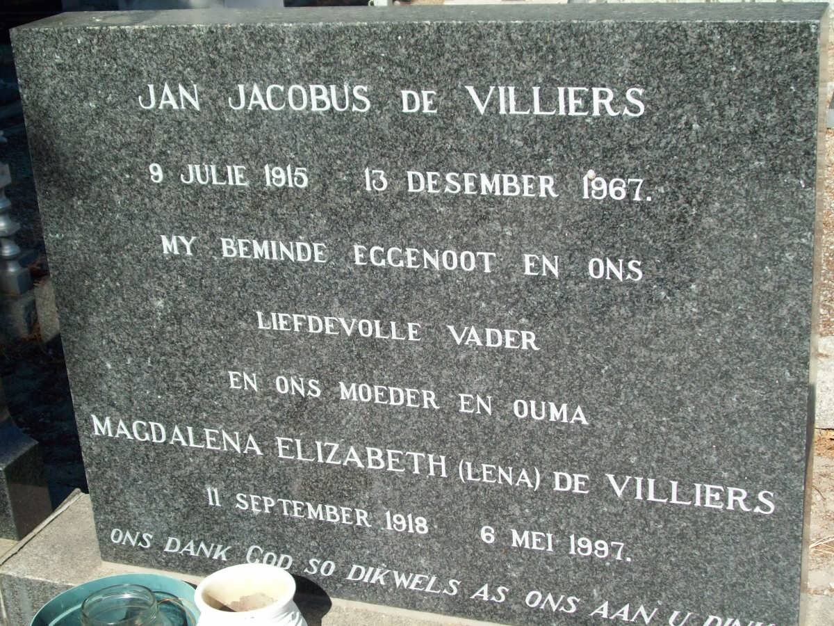 VILLIERS Jan Jacobus, de 1915-1967 &amp; Magdalena Elizabeth 1918-1997