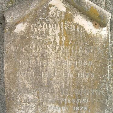 VILLIERS David Stephanus 1868-1925 &amp; Zacharya Jacomina DU PLESSIS 1870-1930