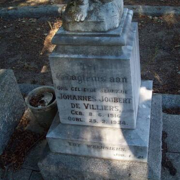 VILLIERS Johannes Joubert, de 1916-1924