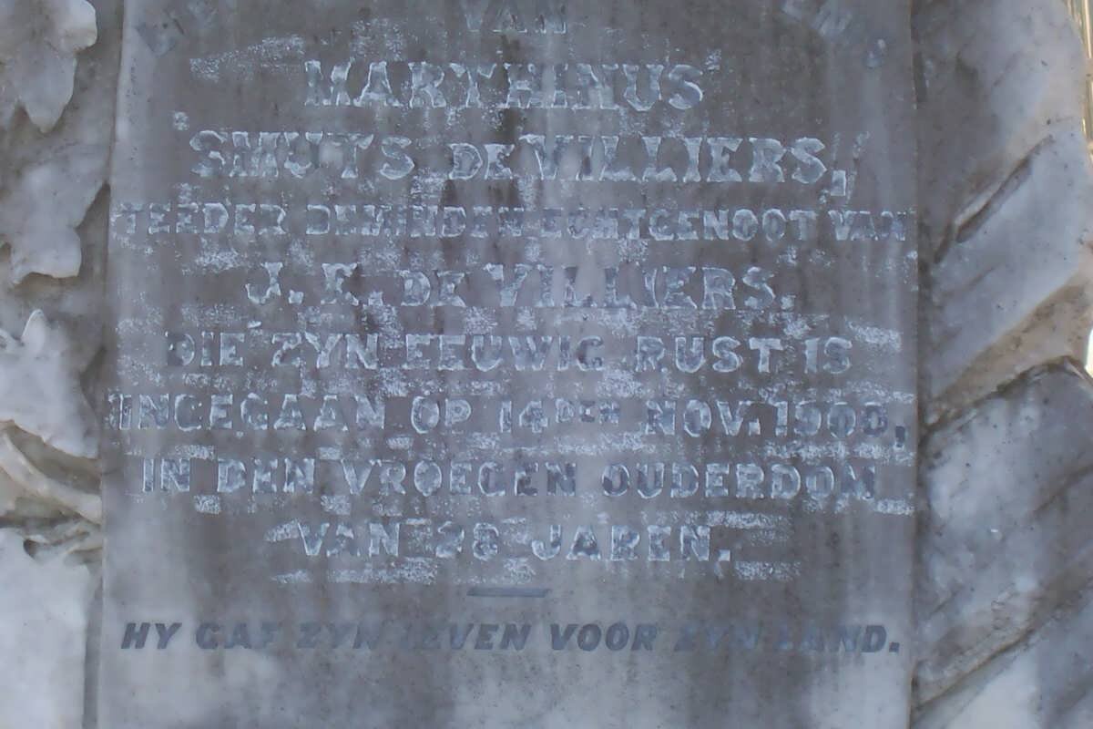 VILLIERS Marthinus Smuts, de -1900