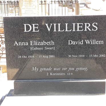 VILLIERS David Willem, de 1919-2002 &amp; Anna Elizabeth SWART 1919-2001