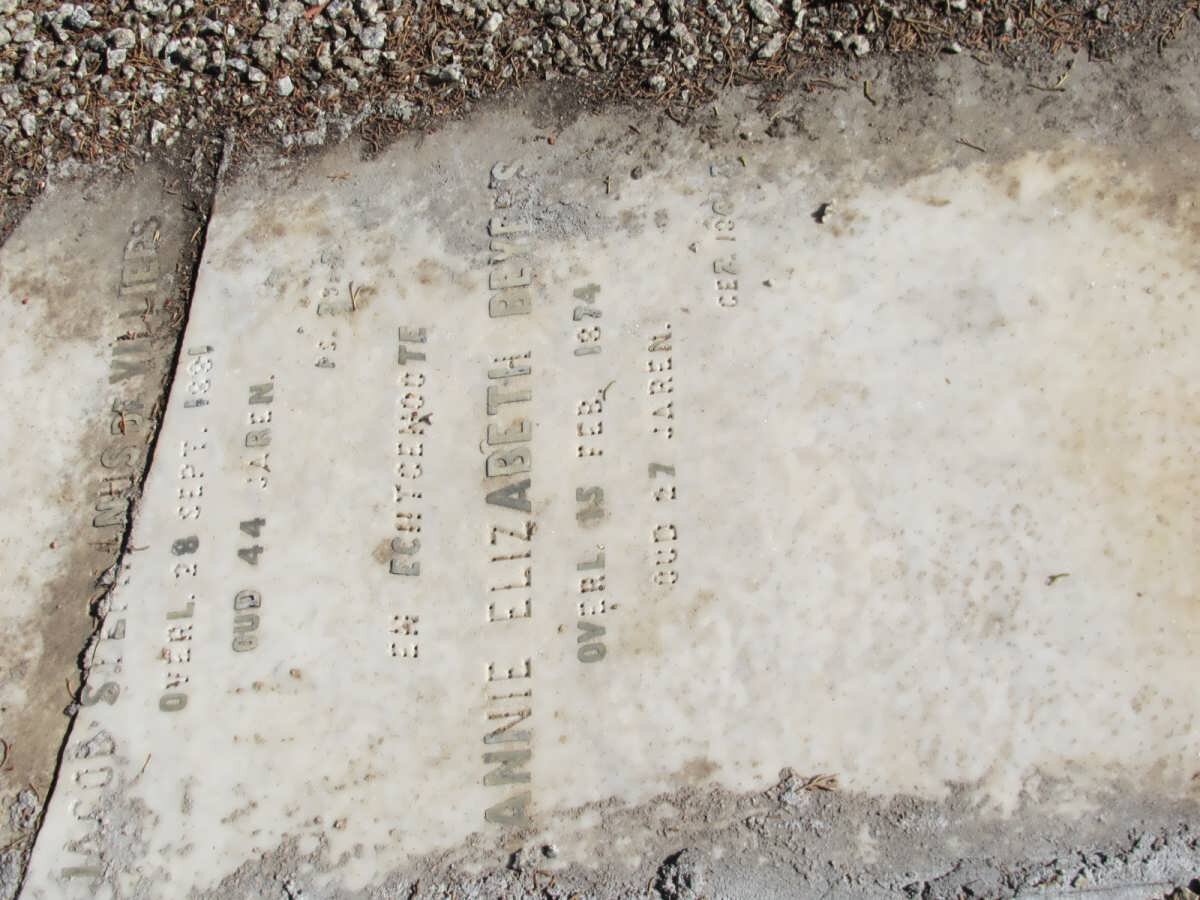 VILLIERS Jacob Stephanus, de -1881 &amp; Annie Elizabeth BEYERS -1874