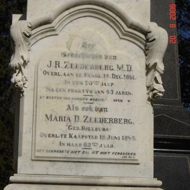 ZEEDERBERG J.R. -1881 &amp; Maria D. BOLLEURS -1889