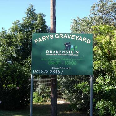 1. Parys begraafplaas, Paarl