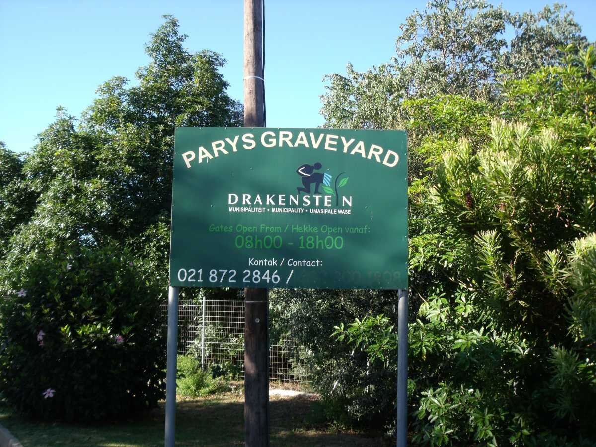 1. Parys begraafplaas, Paarl