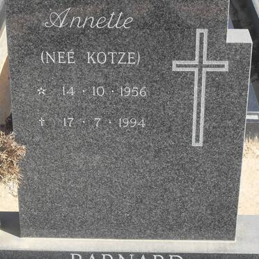 BARNARD Annette nee KOTZE 1956-1994