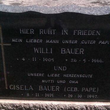 BAUER Willi 1905-1966 &amp; Gisela PAPE 1915-1997