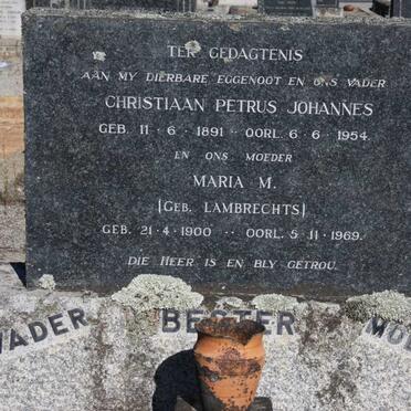 BESTER Christiaan Petrus Johannes 1891-1954 &amp; Maria M. LAMPBRECHTS 1900-1969