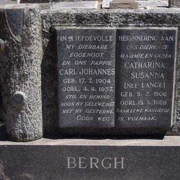 BERGH Carl Johannes 1904-1957 &amp; Catharina Susanna LANGE 1906-1969