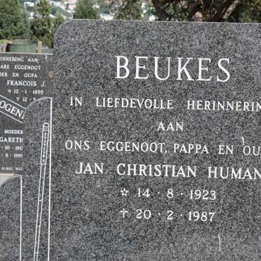 BEUKES Jan Christian Human 1923-1987
