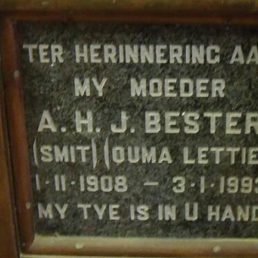 BESTER A.H.J. nee SMIT 1908-1993
