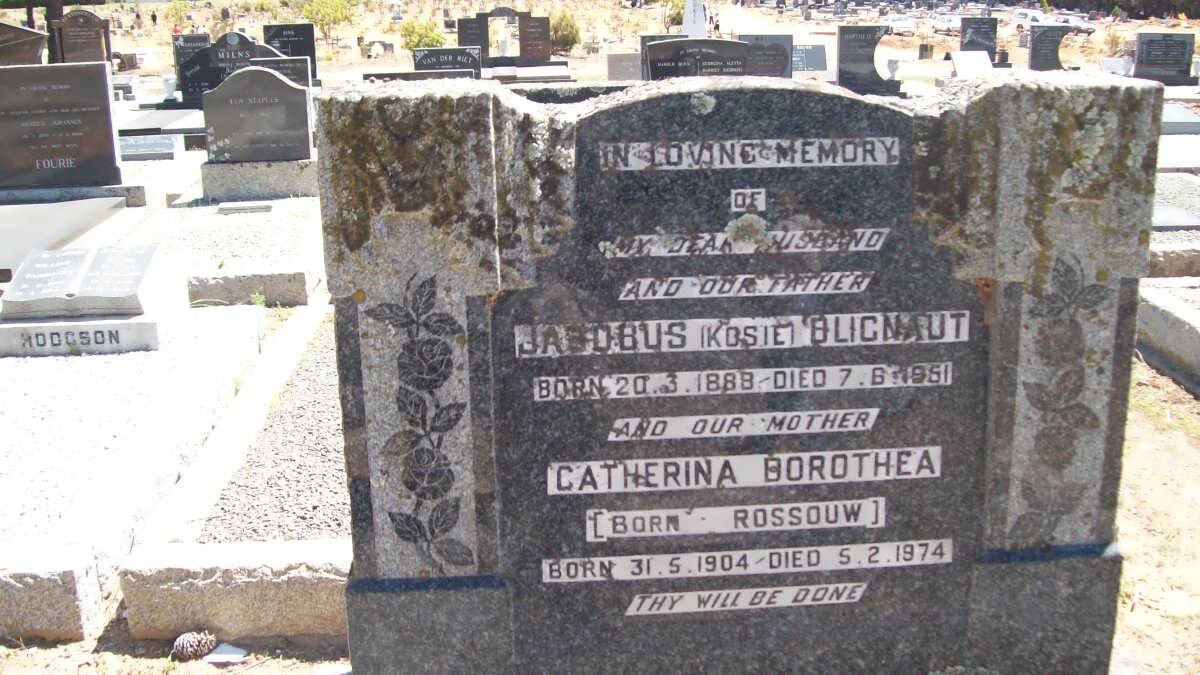 BLIGNAUT Jacobus 1888-1951 &amp; Catherina Dorothea ROSSOUW 1904-1974