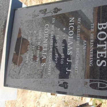 BOTES Nicolaas J.J. 1910-1997 &amp; Cornelia S. ROSSOUW 1913-1996