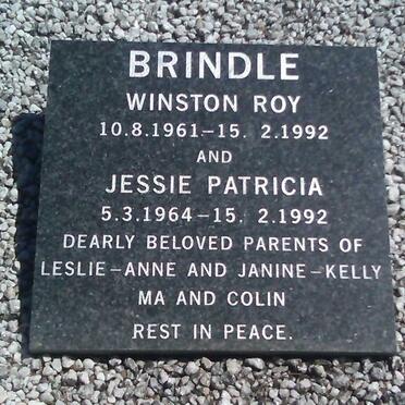 BRINDLE R.J. 1914-1975 :: BRINDLE Winston Roy 1961-1992 &amp; Jessie Patricia 1964-1992 